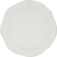 Bastion Collections Speiseteller graues Herz, Spülmaschinengeeignet, Weiß, graues Herz + Streifen, H: 2.5cm