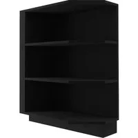 Feldmann-Wohnen Unterschrank D6/30 (D6/30, 3 Ablagefächer, 1-St., moderne Optik, wahlweise links oder rechts anstellbar) 30x65,5x82cm schwarz