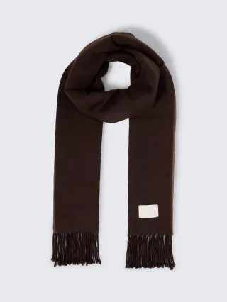 Tom Tailor - Wendeschal mit Fransen java dark brown - Gr. - OS