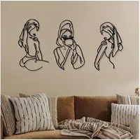 TUWENA Wanddekoobjekt 3 Stücke Metall wanddekorationen, minimalistische Wandbilder