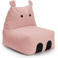 Lumaland Sitzsack Kinder Hippo Tier Kissen 80x70x65 cm, Wohlfühl Sitzkissen, süßes Motiv, Kids, pflegeleicht
