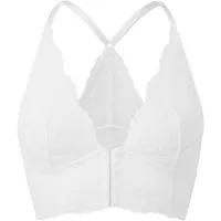Gossard Longline-BH Lace Longline V-Bügel BH mit Frontverschluss White (Longline BH, 1-tlg., Spitze/Netz) verführerisch sexy