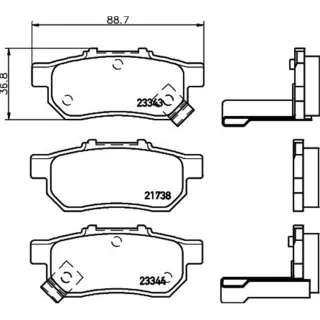 Hella Bremsbel?ge hinten Honda City Civic Crx Jazz