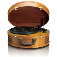 Lenco TT-34 Plattenspieler (Riemenantrieb, 3 Geschwindigkeiten, USB/MP3-Konvertierung. Kofferdesign in Holzoptik)