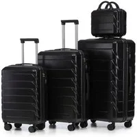 i@home Kofferset 14"/19"/24"/28" 4-teiliger Koffer, 4 Rollen, (4 tlg., 1 Kosmetiktasche, 1 Handgepäck, 2 Aufgabegepäck), zwei Größen mit Seitenhandgriffen, Aufhängehaken & Schutzfüßen