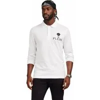 PHILIPP PLEIN Langarm-Poloshirt Herren ikonische PP-Hexagon-Patch ikonische PP-Hexagon-Patch