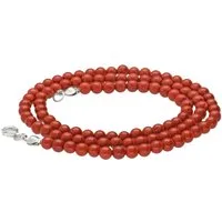 Lebensquelle Plus Kette ohne Anhänger Edelstein Kugelkette + 925 Silber Verschluss, Ø 4mm Kugeln 45cm lang