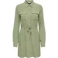 ONLY Blusenkleid ONLSIESTA L/S LINEN BL SHIRT DRESS PNT Viskosemischung, regular fit, mit Leinen