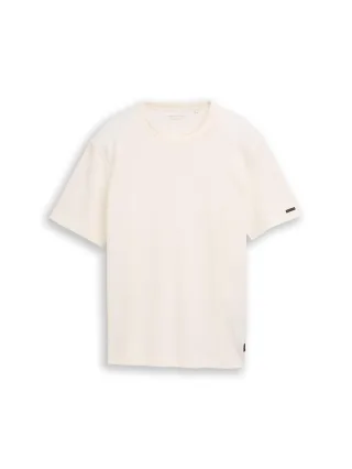 Tom Tailor - T-Shirt mit Waffelstruktur gardenia white - Gr. - S