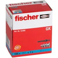 Fischer Befestigungstechnik Schrauben- und Dübel-Set FISCHER Gipskartondübel GK Inklusive 1 Setzwerkzeug (100 Stk)