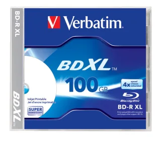 Verbatim BD-R XL | 43790 | 100 GB 4x - mit Tintenstrahldrucker bedruckbare Oberfläche