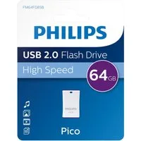 Philips FM64FD85B/00 USB-Stick (USB 2.0, Lesegeschwindigkeit 25,00 MB/s, Pico Edition Magic Purple®, 64GB, Handschlaufe)