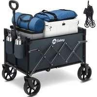 Sekey Bollerwagen Ultraleicht Faltbarer Handwagen Transportkarre bis zu 80kg / 100kg, 80 KG / 60 L Einkaufswagen Campingwagen mit Höhenverstellbarem Griff