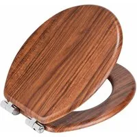 WENKO WC-Sitz WC-Sitz Duroplast WC Toiletten Sitz Chestnut (1-St), mit Absenkautomatik, Fix-Clip Befestigung