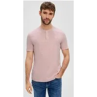 s.Oliver Kurzarmshirt T-Shirt T-Shirt mit Garment Dye und Henley-Ausschnitt