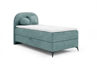 Boxspringbett Gästebett GORGIA 90x200cm Stoff Jasmin Türkis
