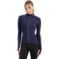 Smilodox Trainingsjacke Kenna Gold, Figurbetonte Sportjacke mit 3D Rubber Print, Stehkragen Goldener Reißverschluss formende Nähte atmungsaktive Laufjacke