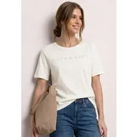 STREET ONE Kurzarmshirt Sommershirt mit Rundhals und Schmucksteinen
