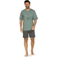 Comte Shorty Lunar Lounge (Set, 2 tlg., 2-teilig) Herren Pyjama kurz Shorty Kurzarm Baumwolle große Größen