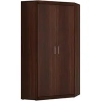 Lomadox Eckschrank IMPERIA-129 Schrank Garderobenschrank Eckschrank Nussbaum Wohnzimmer Flur braun