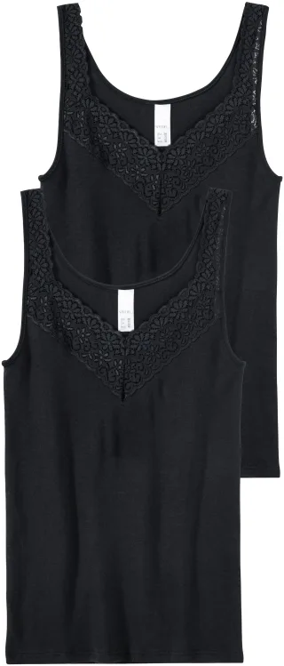 Speidel Achselhemd "Natalie" 2er Pack, Baumwolle, eng, bequem, V-Ausschnitt, feminin, vielseitig