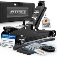 Tarpofix® Wagenheber Hydraulischer Wagenheber 2,5t flach für PKW SUV mit Koffer, max. Hubhöhe: 38 cm, Schwarz: Flacher Auto Wagenheber 2,5t in Schwarz mit Koffer
