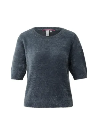 Q/S designed by - Flauschiger Strickpullover grau - Gr. - XS