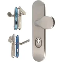 Häusler Onlinehandel GmbH Türbeschlag Edelstahl Schutzbeschlag 1595 CN-Form WE-72 mit ZA, aus gehärtetem Stahl für Zylinderüberstände 8 /13 mm