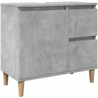 vidaXL Badezimmerspiegelschrank Waschbeckenunterschrank Betongrau 65x33x60 cm Holzwerkstoff (1-St)