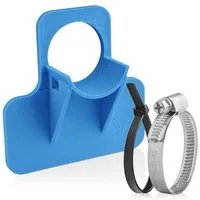 Villkin Schlauchhalterung Pool Schlauchhalter, Schlauchfixierung, Montagehalterung (grau,blau), (2-tlg., 2 Sets, 2x Schlauchhalter, 2x Schlauchschelle, blau, grau)