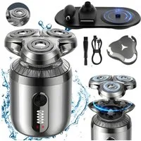 AKKEE Elektrorasierer 3-in-1 Bartschneider Nasenhaartrimmer Mini Rasierer Herren Elektrisch, Nass und Trocken