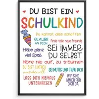 Tigerlino Poster Schulkind Geschenk Einschulung Mädchen Jungen Einschulungsposter