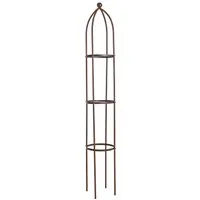 ESTEXO Rankgitter Rankhilfe Ranksäule 200cm Edel-Rost Rankobelisk Rosenturm Rankgestel