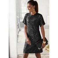 LASCANA Paillettenkleid mit kurzen Ärmeln Partykleid, Festkleid, festlich, Glitzerkleid, Cocktailkleid