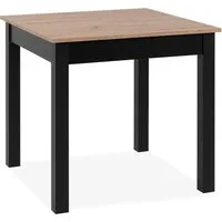 Newroom Esstisch quadratisch Wildeiche 80 cm, quadratisch ausziehbar bis 120 cm Wildeiche Küchentisch Speisetisch