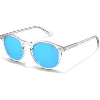 LuxusKollektion Retrosonnenbrille Sonnenbrille polarisierte L10-rahmen Transparenter Weißer Linsen Blau
