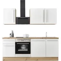 KOCHSTATION Küchenzeile Florida mit 38mm starker Arbeitsplatte, Breite 220 cm, wahlweise mit E-Geräten, Soft-Close-Funktion