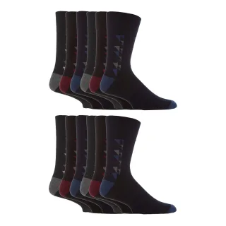 12 Paare Herren Sanfte Grip Lockere Socken | Extra Breite Nicht-Elastische Socken