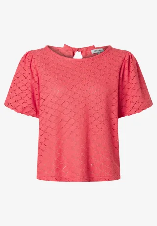 MORE & MORE - Struktur T-Shirt rosa - Gr. - 44