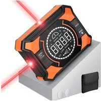 AIBISTAR Winkelmesser Digitaler Laser-Winkelmesser, 0-90°/0-180°, Magnet, IP54, LED, L:8.5 cm, 3 Linienmodi,36 LED-Leuchten,starke Magnete