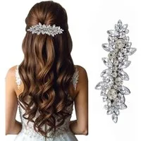 Zaewry Haarspange Strass Haarspangen mit Perle, Braut Haarschmuck für Frauen, Funkelnde Kristall Haarnadeln, Ausgefallene Blumen Haarspangen, für Hochzeit, Braut, Langes und kurzes Haar.