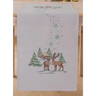 Stickläufer "Rehe Winterlandschaft"