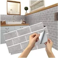 Zaewry Fliesenaufkleber Selbstklebende Fliesenaufkleber Klebefliesen Bad Küche 15x30 cm (12 St), Klebefolie Kueche Badezimmer Wand Fliesenwand Aufkleber