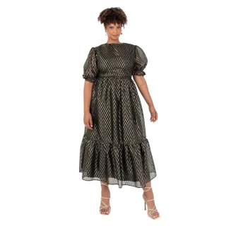 Lovedrobe - Midikleid für Damen, kurzärmlig (Gold)