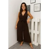 Worldclassca Jumpsuit Worldclassca Jumpsuit Pleated Party Overalls Gürtel Ärmellos Sommer