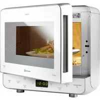 BAUKNECHT Mikrowelle MW 39 WSL, Grill, 13 l, Passt in jede Ecke, Dampfgaren, Heißluft & Crisp für knusprige Pizza