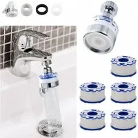 Diwzbyn Wasserhahnfilter Wasserhahnfilter 360° drehbar für Küche, Kalk & Chlor Filter, Für Küche & Bad, reduziert Fluorid, verbessert hartes Wasser