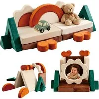 relaxdays Kindersofa 18-tlg. XXL Kinder Spielsofa modular, 18 Teile