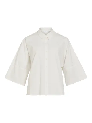 VILA - VIJUNO 2/4 LOOSE SHIRT Snow White - Gr. - 38