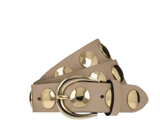 B.BELT - Luna Gold - 35 mm Ledergürtel creme - Gr. - 95